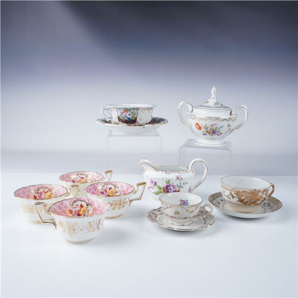 12pc Mixed China Tea Set with Rosenthal Sugar Bowl