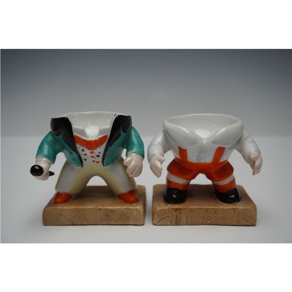 Pair of Ardalt Porcelain Figural Headless Egg Cups
