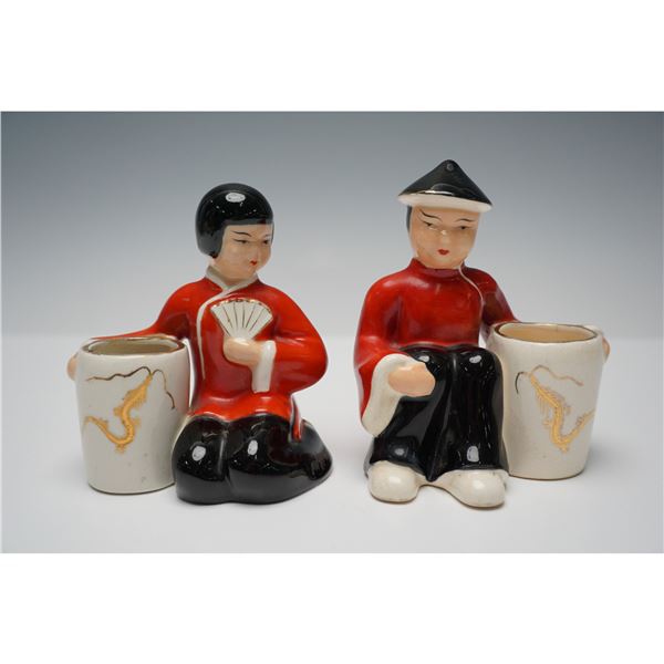 Pair of Moriyama, Occupied Japan, Figural Toothpick Holders