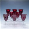 Image 1 : 8pc Set of Ruby Red Crystal Water Goblets