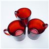 Image 3 : 12pc French Ruby Red Glass Mug Set