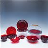 Image 1 : 20pc Vintage Ruby Glass Dinnerware Set