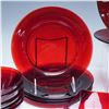 Image 3 : 20pc Vintage Ruby Glass Dinnerware Set