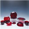 Image 6 : 20pc Vintage Ruby Glass Dinnerware Set