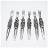 Image 3 : 6pc Vintage Ornate Metal Appetizer Forks
