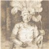 Image 2 : Lithograph by Cornell, Seated Figure with Headdress, Signed and Numbered