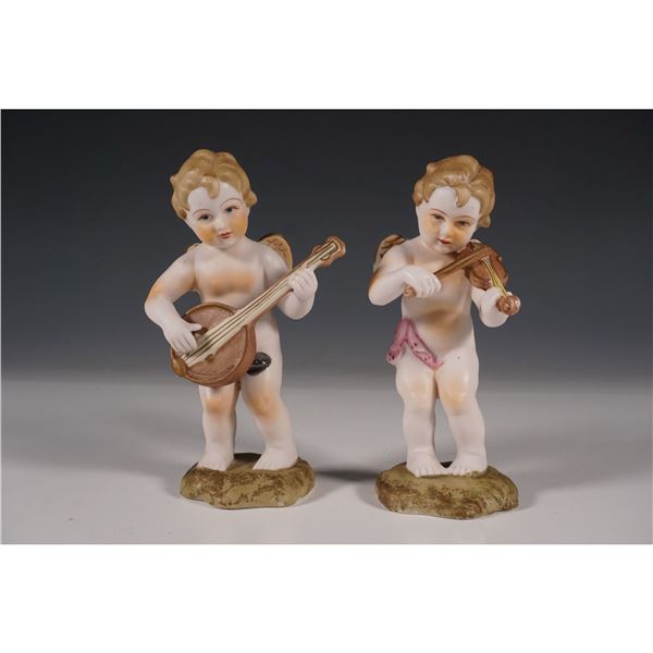 2pc Ardalt Porcelain Hand Painted Angel Figurines
