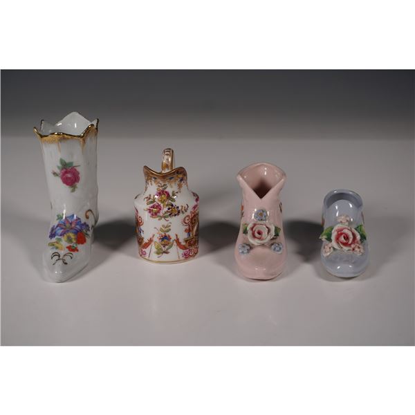 4pc German Porcelain Miniature Figurines, Elfinware, Dresden