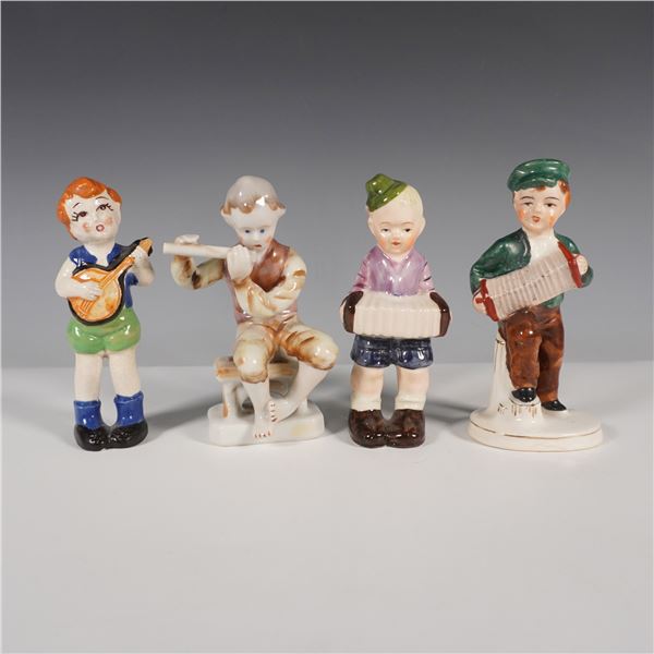 4pc Occupied Japan Porcelain Musicians Figurines