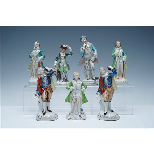 7pc Occupied Japan Porcelain Gentleman Figurines Collection