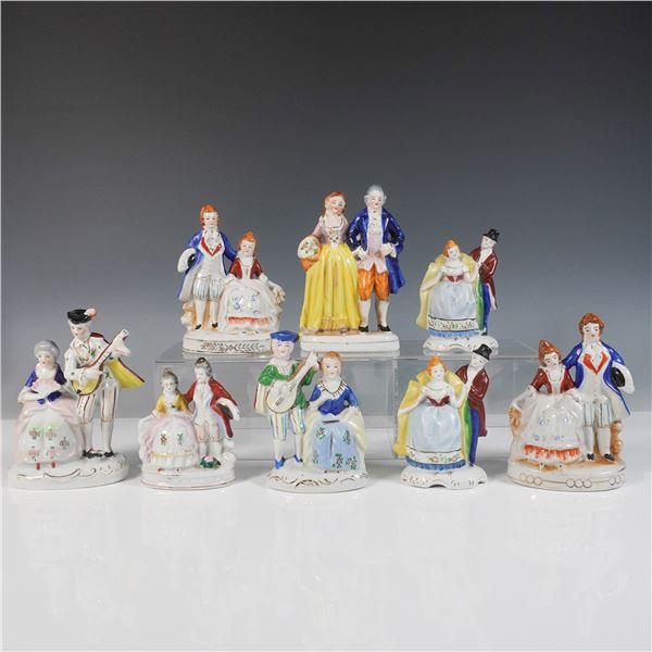 8pc Occupied Japan Victorian Style Porcelain Figurines