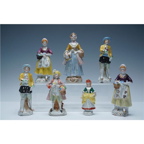 8pc Porcelain Hand Painted Figurines, Made in Japan
