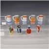Image 2 : 9pc Occupied Japan Miniature Porcelain Toby and Character Jugs