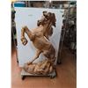 Image 1 : * Stallion Horse Wood Carved - 36" Wide x 60" tall x 21" Deep - CANNOT SHIP