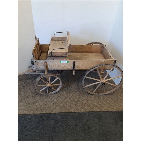 # Small Antique Wooden Wagon - 45" x 25" x 35"  - Cannot Ship