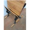 Image 3 : * Vintage Wooden & Cast Iron School Desk - 28" x 21" x 29" - CANNOT SHIP
