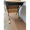 Image 4 : * Vintage Wooden & Cast Iron School Desk - 28" x 21" x 29" - CANNOT SHIP
