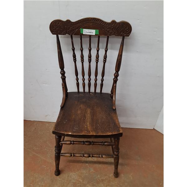 * Antique Pressback Style Wooden Chair - CANNOT SHIP