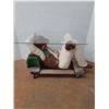 Image 1 : * Cowboy Glass Table - 33" x 18" x 20" - CANNOT SHIP - (Dolly NOT Included)
