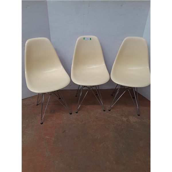 * (3) MCM Eiffel Style Polymer Dining Chairs - CANNOT SHIP