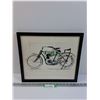 Image 1 : # Harley Davidson Print in Frame - 16.5" x 14.5"
