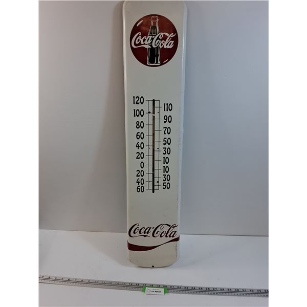 Coca Cola Metal Temperature Gauge - 8" x 38"