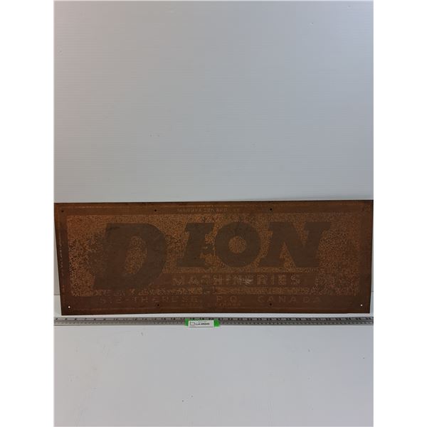 Dion Machineries Metal Sign - 32.5" x 12"