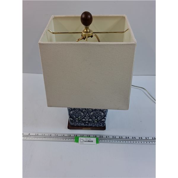 Ceramic Base End Table Lamp w/Shade - 7" x 17" x 9" - As Is