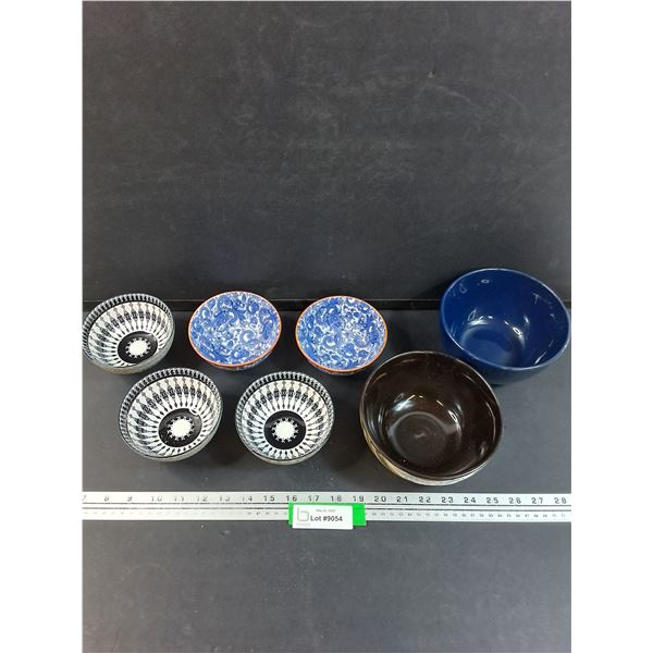 (5) Rice Bowls & (2) Decorative Bowls