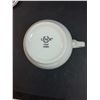Image 2 : Ceramic Trivet, Porcelain Gravy Boat, (4) White Floral Coffee Mugs