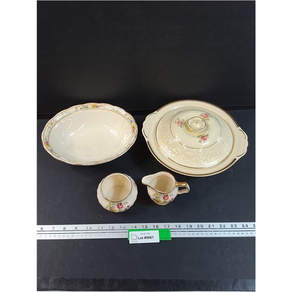 Serving Bowl w/Lid, Serving Bowl, Sugar & Creamer Set