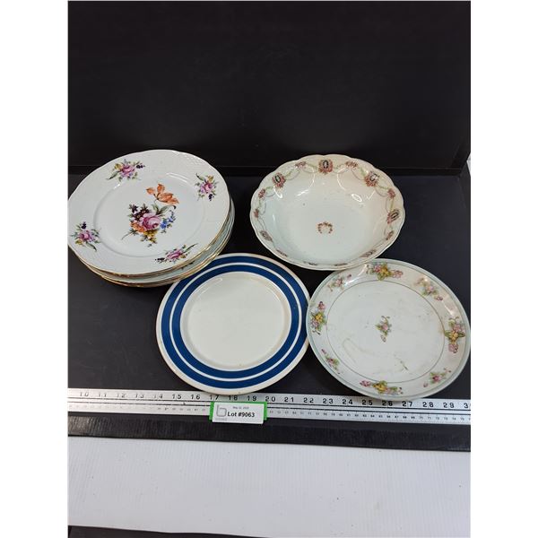 (5) Belfor Dinner Plates, Swinnertons Serving Dish, (2) Plates