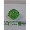 Image 1 : Green Glass Floral Frog -  4" x 2.5"
