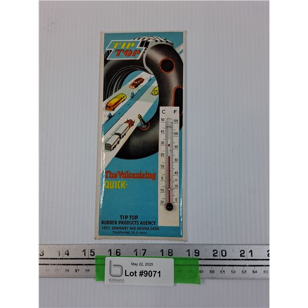 Tip Top Rubber Products Temperature Gauge, Regina Saskatchewan - 8'' x 3.5''