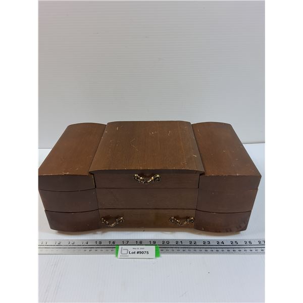 Wooden jewelry box 15" x 8" x 6"