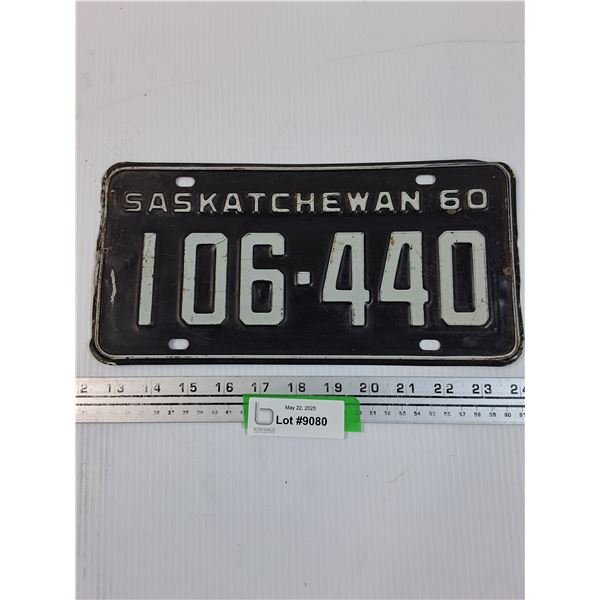 Saskatchewan License Plate 1960