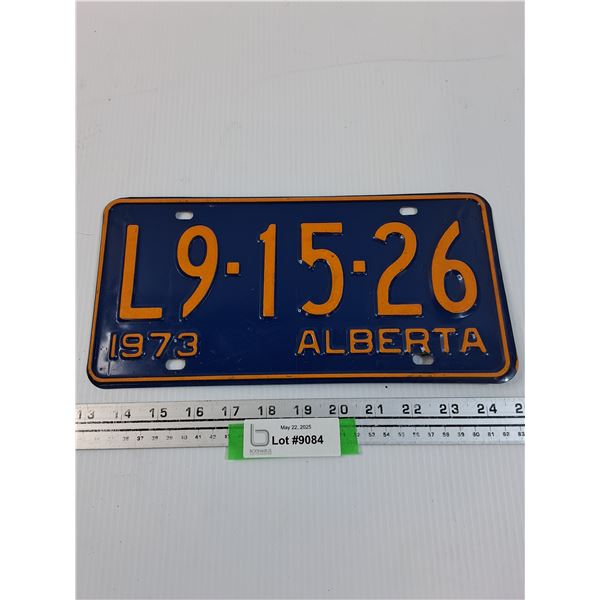 Alberta License Plate 1973