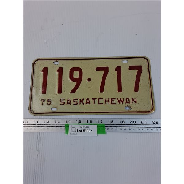 Saskatchewan License Plate 1975