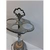 Image 3 : # Vintage Ashtray Metal Stand w/Marble Accent - Inserts Missing, Some Wear - 24" x 12" - CANN
