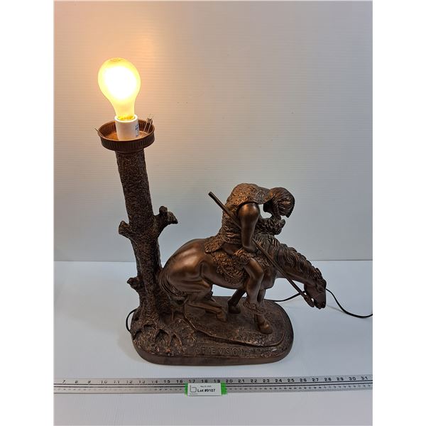 The Vision Indigenous Themed Horse Lamp- 19'' x 14''- Works