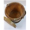 Image 3 : Antique Wooden Sugar Bucket - 10'' x 10.5'' - As is