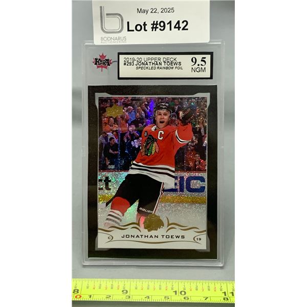 Jonathon Toews Upper Deck Speckled Rainbow Graded 9.5 NGM Hockey Card