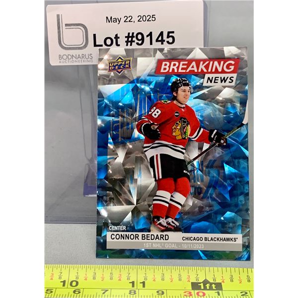 Connor Bedard Upper Deck Breaking News Holo Foil Hockey Card