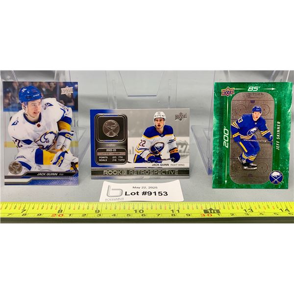 (3) Jack Quinn Rookie Card, Clearcut Hockey Cards, Jeff Skinner Hockey Card