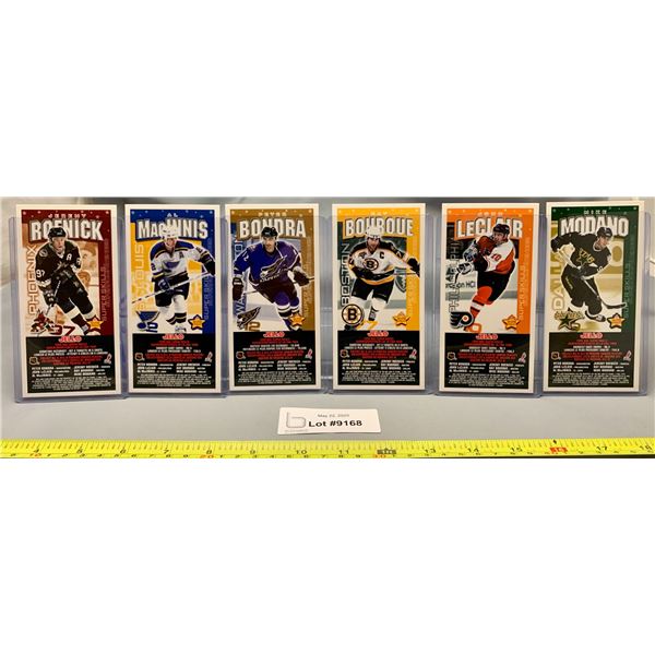 (6) JELLO Best of Best Glossy 5" x 2 3/4" Collectors Hockey Cards/Tall Boys