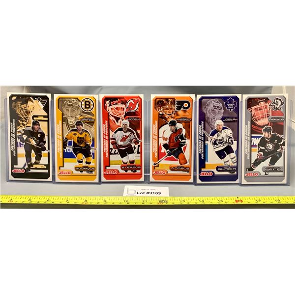 (6) JELLO Partners of Power 5" x 2 3/4" Collectors Hockey Cards/Tall Boys