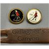 Image 2 : (3) Vintage Muirfield Scottland Brass Golf Ball Markers & Brass Gallagher's Canyon Divot Repair Tool