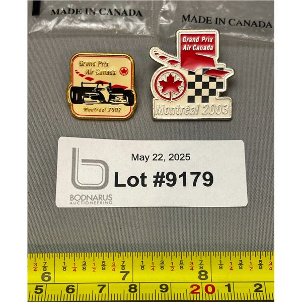 (2) Vintage F1 Grand Prix Montreal 2002-03 Air Canada Rare Collectors Pins