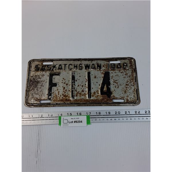 Saskatchewan Farm Truck License Plate 1948