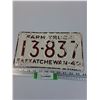 Image 1 : Saskatchewan Farm Truck License Plate 1940 - Some wear